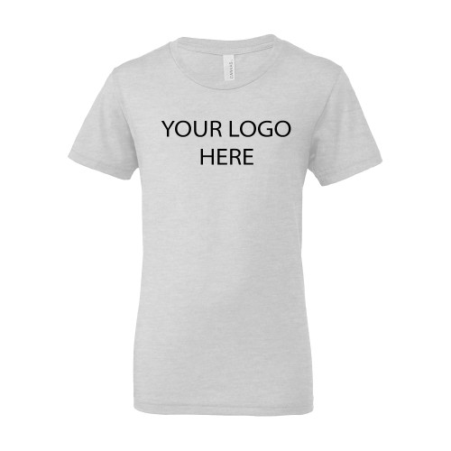 Bella + Canvas Youth Ash Grey Jersey T Shirt-Blank Logo