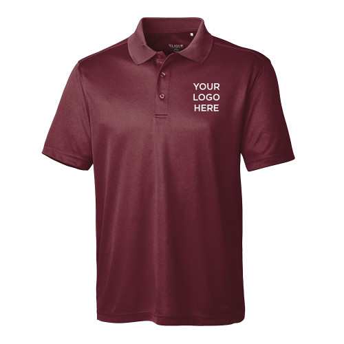 C&B Bordeaux Clique Ice Pique Polo-Blank Logo