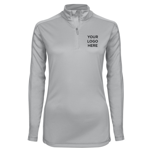 Syntrel Womens Platinum Interlock 1/4 Zip-Blank Logo