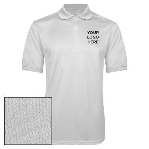 White Dry Mesh Polo-Blank Logo