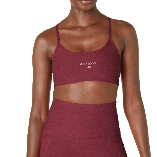Beyond Yoga Womens Team Burgundy Spacedye Slim Racerback Bra -Blank Logo