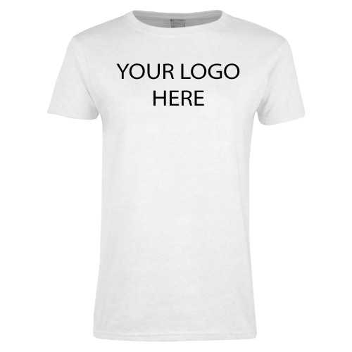 Womens White Short Sleeve Tee-Blank Logo