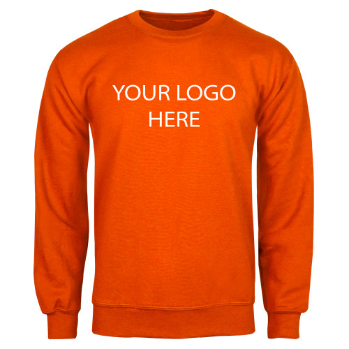 Orange Fleece Crew-Blank Logo