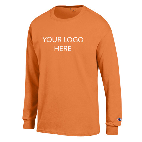 Champion Spirit Orange Long Sleeve T Shirt-Blank Logo