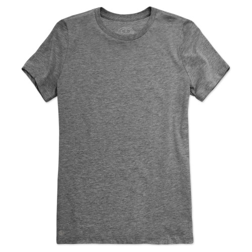 Fall Rush Ladies Dark Grey Heather T Shirt-Blank Logo