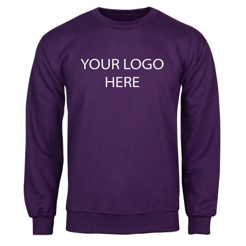 Purple Fleece Crew-Blank Logo