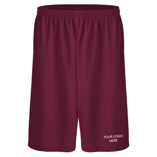 Maroon Performance Classic 9 Inch Short-Blank Logo