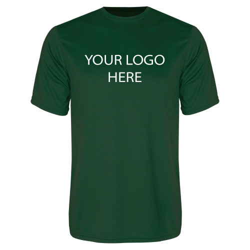 Dark Green Performance Tee-Blank Logo