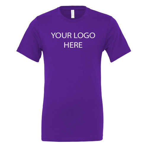 Bella + Canvas Purple Jersey Cotton T Shirt-Blank Logo
