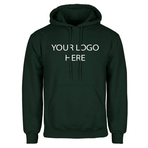 Dark Green Fleece Hood-Blank Logo