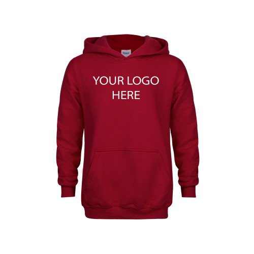 Youth Cardinal Fleece Hoodie-Blank Logo