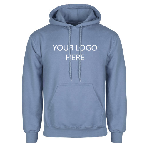 Light Blue Fleece Hoodie-Blank Logo