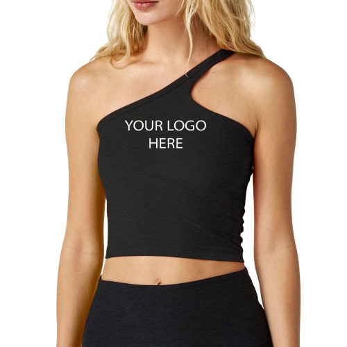Beyond Yoga Womens Darkest Night Spacedye One Upped Crop Tank -Blank Logo
