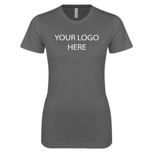 Next Level Womens Charcoal Boyfriend Tee-Blank Logo
