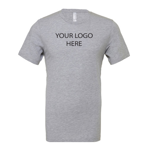 Bella + Canvas Heather Grey CVC T Shirt-Blank Logo