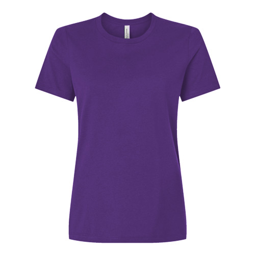 Bella + Canvas Womens Purple Relaxed Cotton T Shirt-Blank Logo