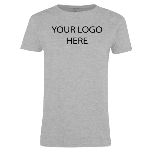 Womens Grey Short Sleeve Tee-Blank Logo