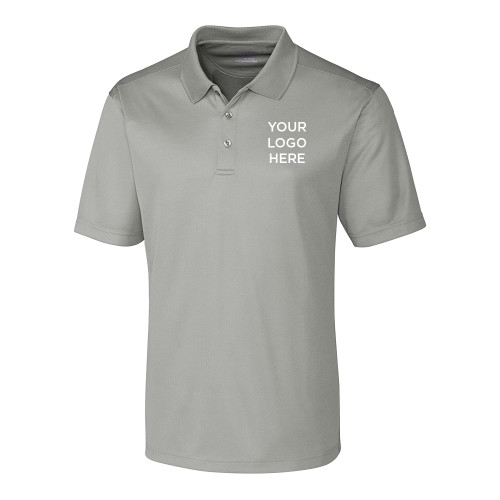 C&B Clique Ice Silver Pique Polo-Blank Logo