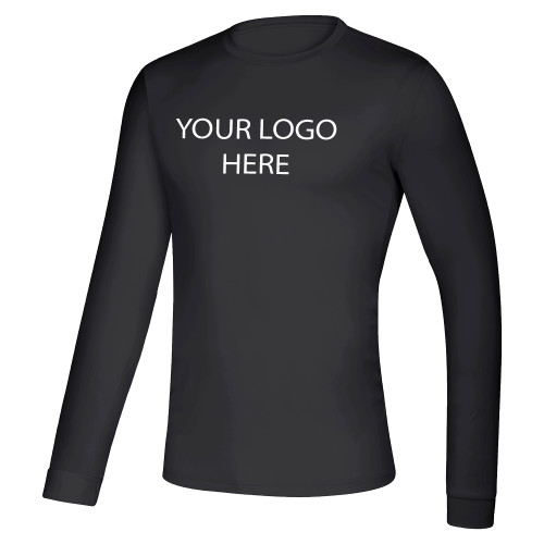 Adidas Black Creator Performance Long Sleeve Tee-Blank Logo