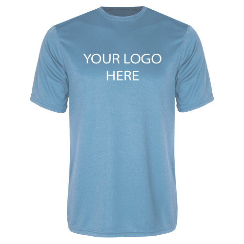Light Blue Performance Tee-Blank Logo