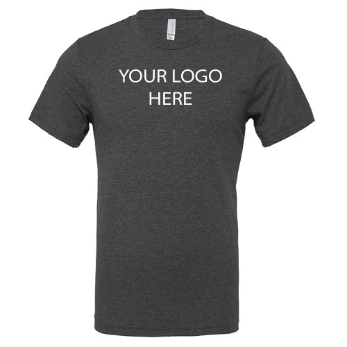 Bella + Canvas Dark Grey Heather CVC T Shirt-Blank Logo