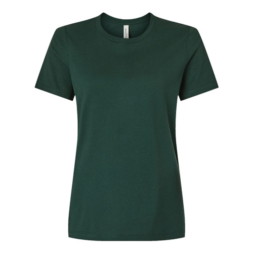 Bella + Canvas Womens Forest Green Relaxed Cotton T Shirt-Blank Logo