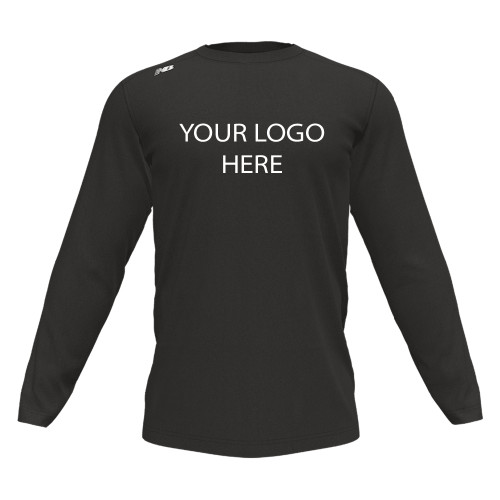New Balance Black Long Sleeve Tech Tee-Blank Logo