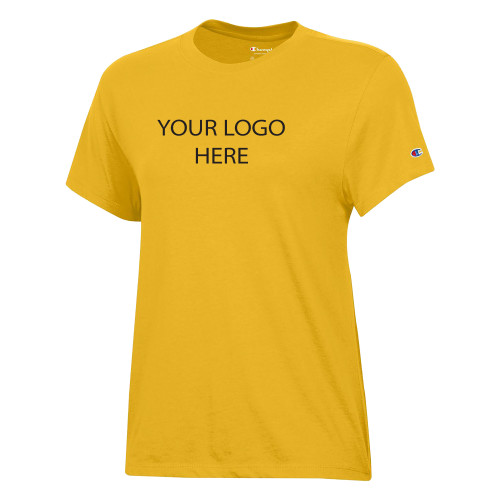 Champion Womens Gold Core Short Sleeve Tee-Blank Logo