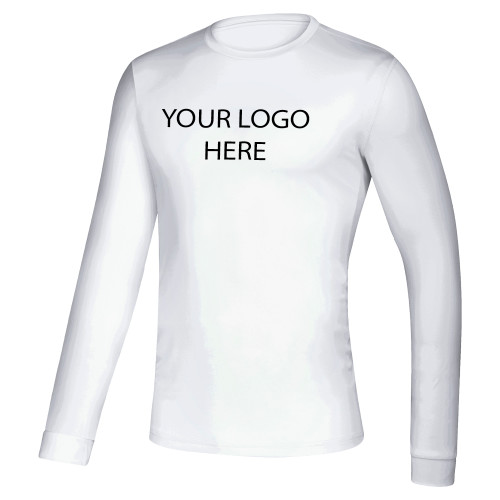 Adidas White Creator Performance Long Sleeve Tee-Blank Logo