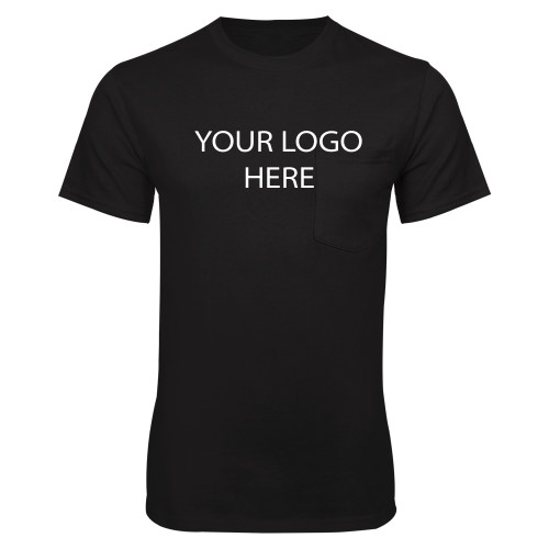 Black T Shirt w/Pocket-Blank Logo