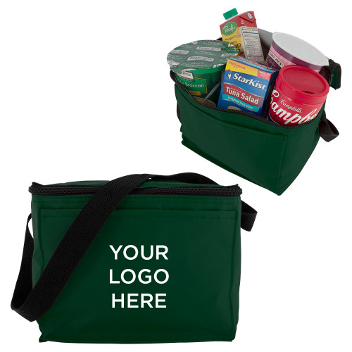 Six Pack Dark Green Cooler-Blank Logo