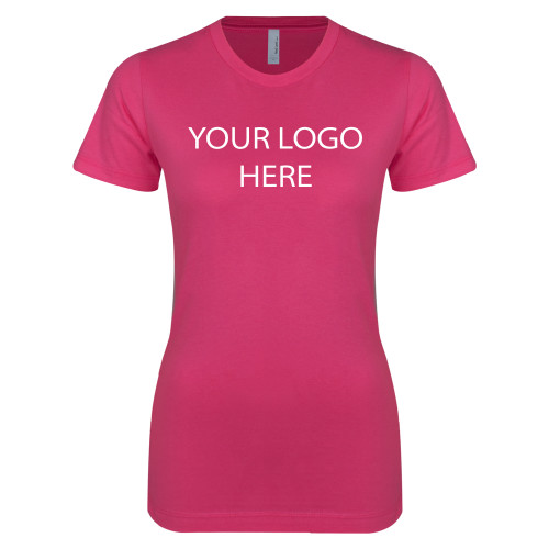 Next Level Womens Fuchsia Boyfriend Tee-Blank Logo
