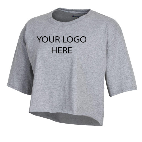 Champion Womens Oxford Crop Tee-Blank Logo