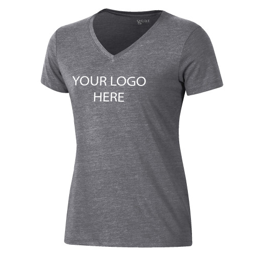 Gear Womens Gunsmoke Triblend VNeck Tee-Blank Logo