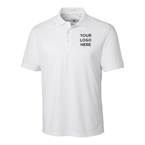 C&B Clique Ice White Pique Polo-Blank Logo