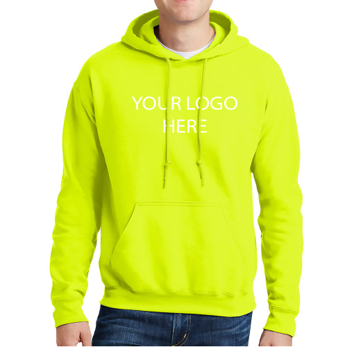 Safety Green Fleece Hoodie-Blank Logo