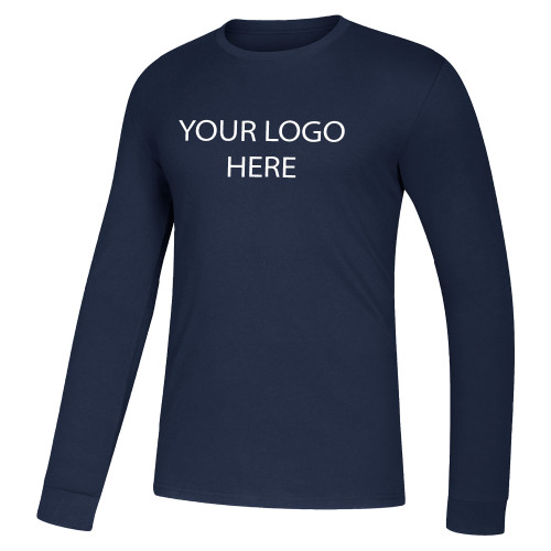 Adidas Navy Fresh Long Sleeve Tee-Blank Logo