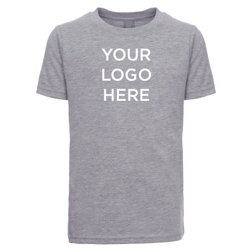 Next Level Youth Heather Grey Cotton Tee-Blank Logo