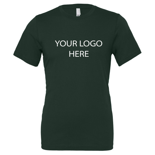 Bella + Canvas Forest Green Jersey Cotton T Shirt-Blank Logo