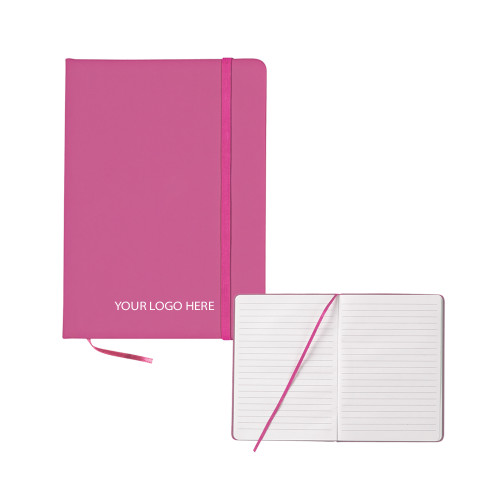 5x7 Fuchsia Hard Cover Journal-Blank Logo