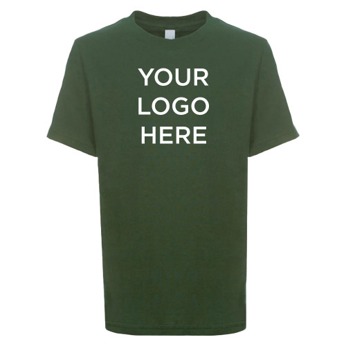 Next Level Youth Forest Green Cotton Tee-Blank Logo