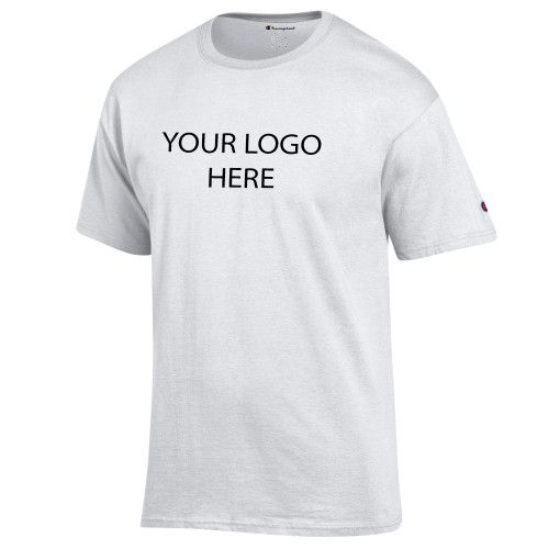 Champion White T Shirt-Blank Logo