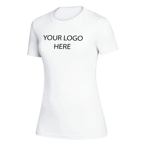 Adidas Womens White Creator Performance Tee-Blank Logo