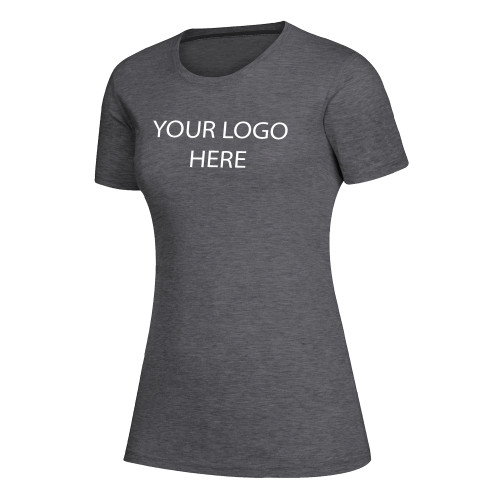 Adidas Womens Dark Grey Heather Creator Performance Tee-Blank Logo