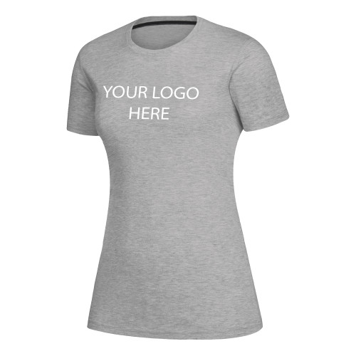 Adidas Womens Medium Heather Grey Creator Performance  Tee-Blank Logo