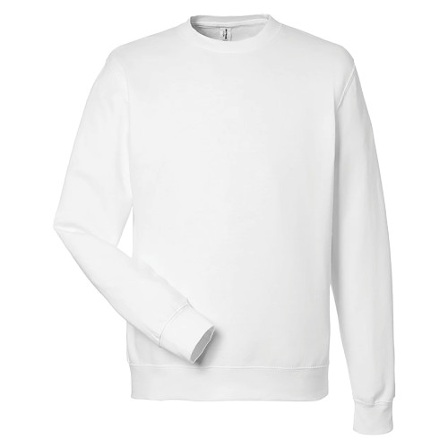 Just Hoods Arctic White College Fleece Crew-Blank Logo