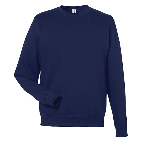 Just Hoods Navy College Fleece Crew-Blank Logo