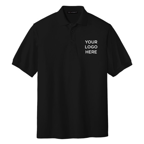 Black Silk Touch Polo-Blank Logo