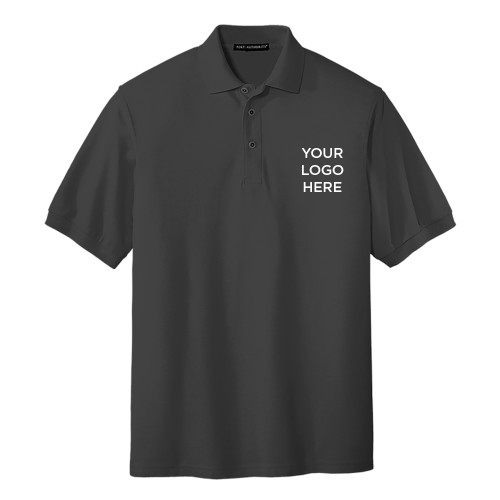 Charcoal Silk Touch Polo-Blank Logo