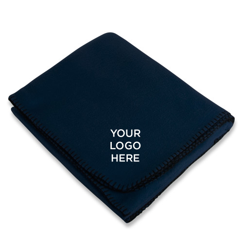 Navy Arctic Fleece Blanket-Blank Logo
